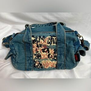 SPK SPORTPAK VINTAGE' Denim Jean Duffle Bag Purse NWT